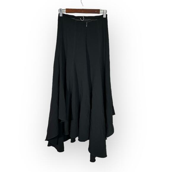 Cinq à Sept Asymmetrical Midi Skirt Women's 4 Black Rent the Runway Zipper - Picture 2 of 5